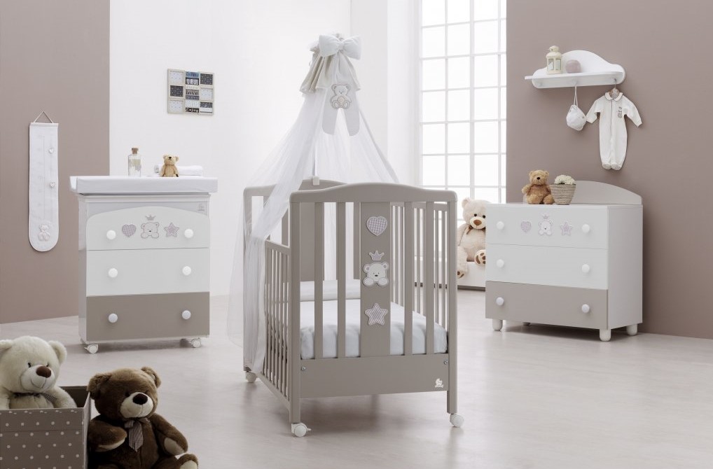 Italbaby romantický dětský pokoj Baby Re hnědý